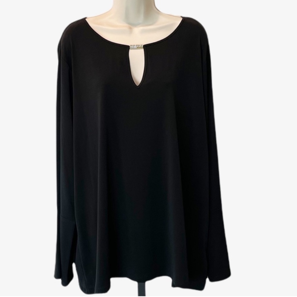 Michael Kors keyhole with bling black blouse